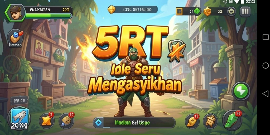 Tampilan gameplay 5RT yang menarik dan seru saat menjelajahi dunia idle.