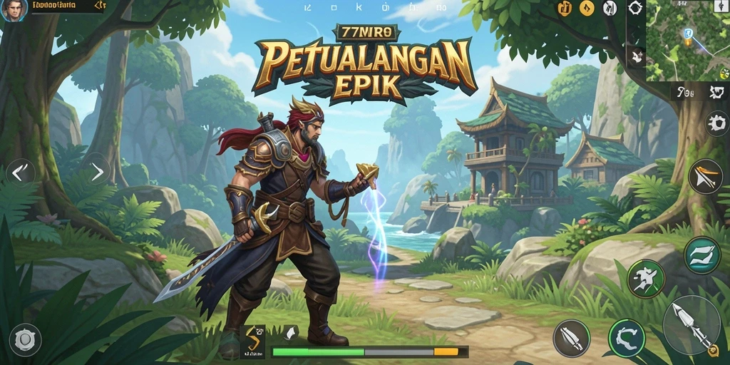 Tangkapan layar 77RP yang menunjukkan aksi seru dalam petualangan.