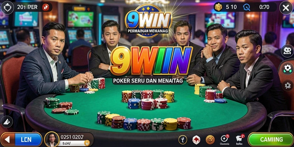Tampilan gameplay Poker yang seru di 9WIN.