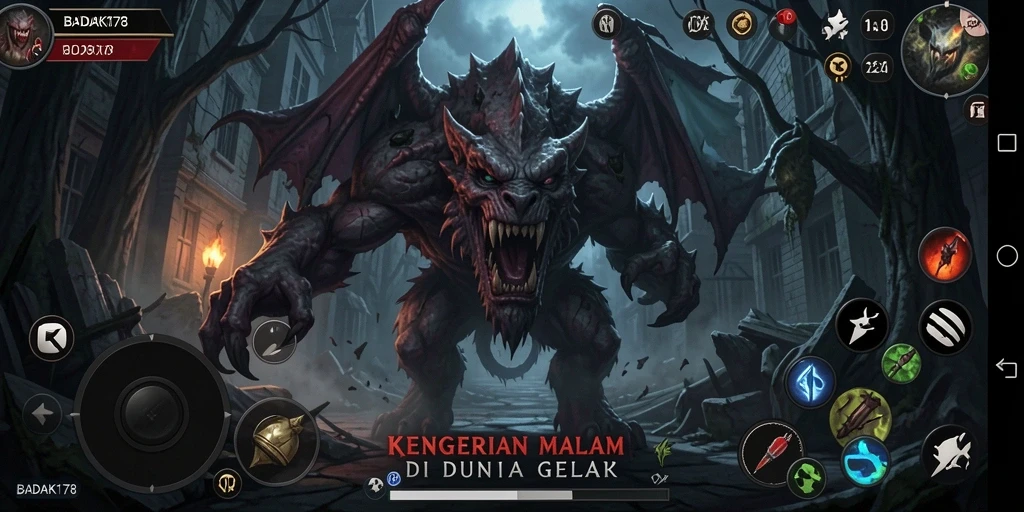 Screenshot menunjukkan momen mencekam dalam gameplay BADAK178.