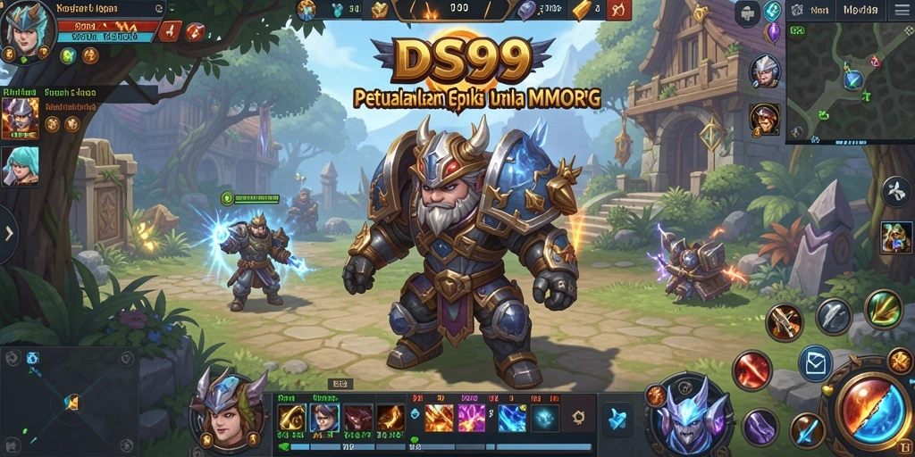 Tangkapan layar utama DS99 menampilkan aksi pertempuran mendebarkan dalam dunia MMORPG.