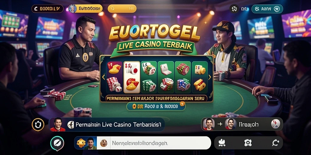Tampilan apik gameplay EUROTOGEL dalam suasana Live Casino yang mendebarkan.