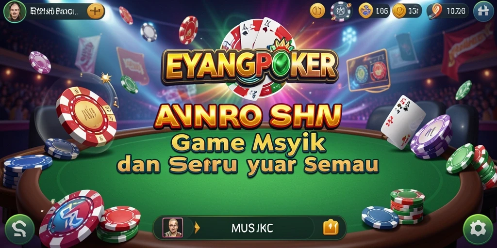 Tangkapan layar gameplay EYANGPOKER yang menunjukkan interaksi bermain musik.