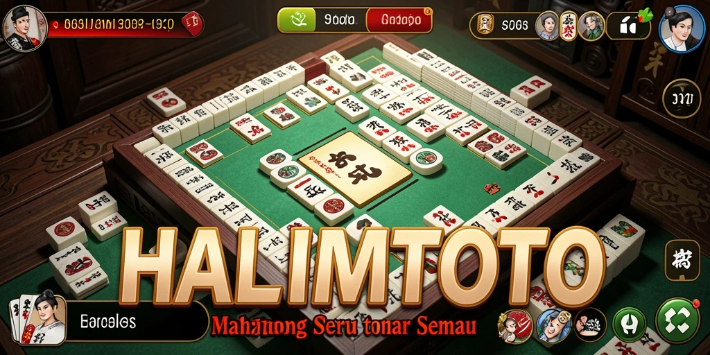Tampilan gameplay HALIMTOTO dengan ubin Mahjong yang menarik.