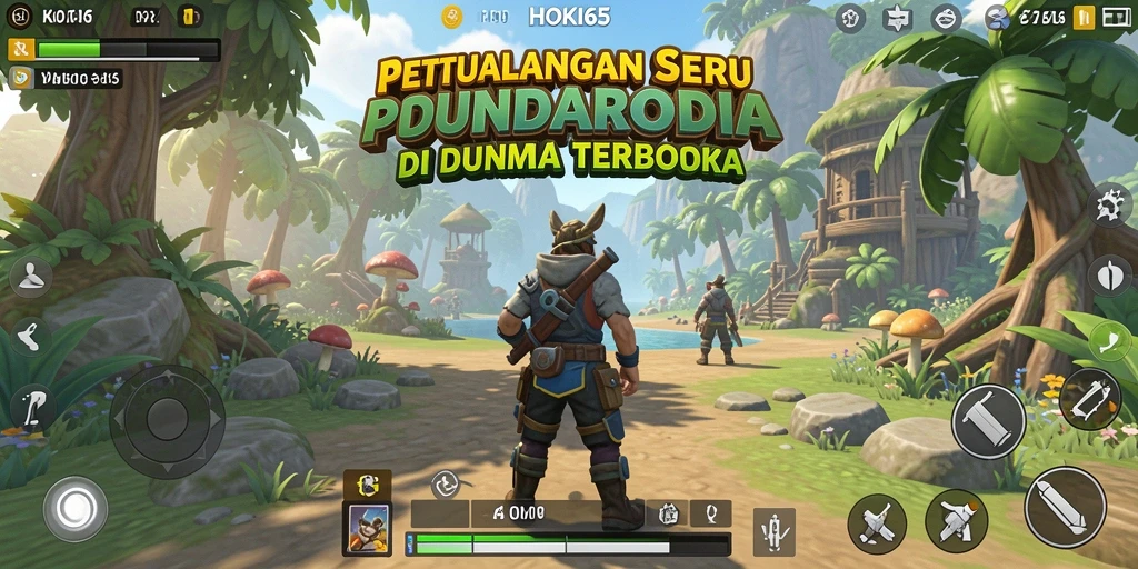 Tangkapan layar HOKI65 dengan aksi eksplorasi dunia terbuka.