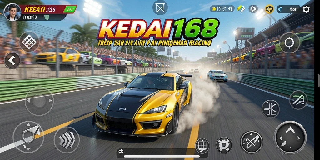 Tampilan gameplay KEDAI168 dengan aksi balap yang mendebarkan.