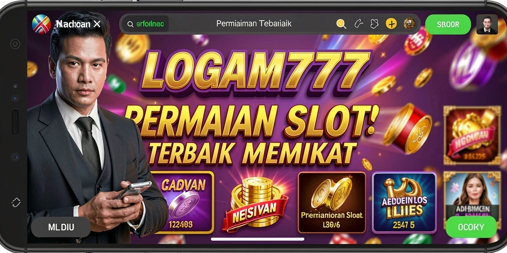 Screenshot utama LOGAM777 menampilkan keseruan gameplay slot yang mendebarkan.