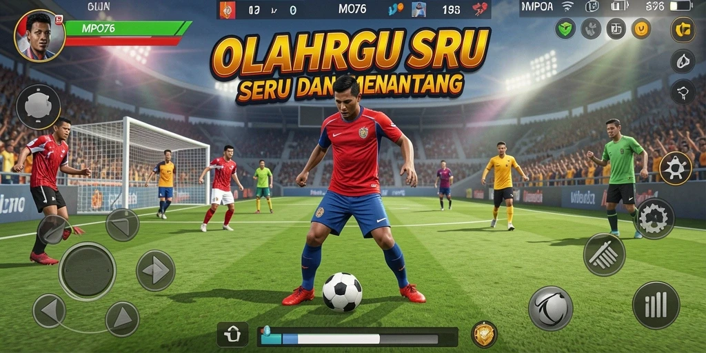 Tampilan gameplay seru dalam MPO76, menunjukkan aksi olahraga yang mendebarkan.