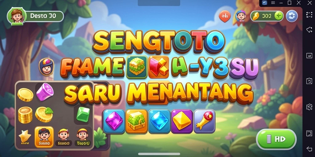 Screenshot dari gameplay SENGTOTO yang menunjukkan momen mencocokkan simbol.